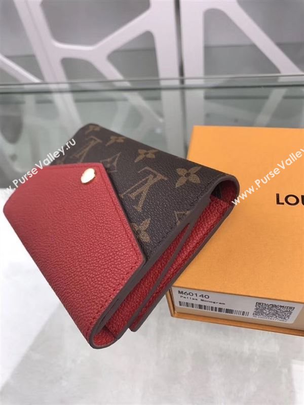 replica Louis Vuitton LV Pallas Short Wallet Monogram Purse Bag Red M60140