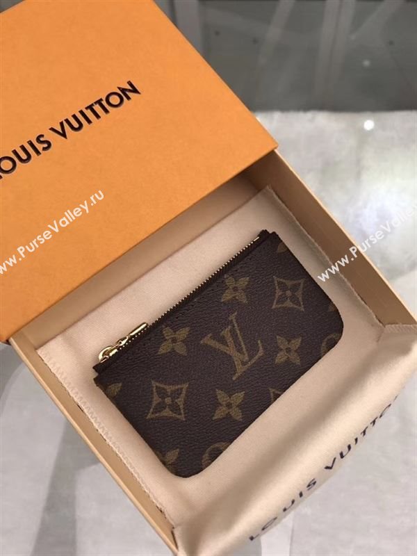 replica Louis Vuitton LV Key and Coin Pouch Wallet Monogram Purse Bag Brown M62650