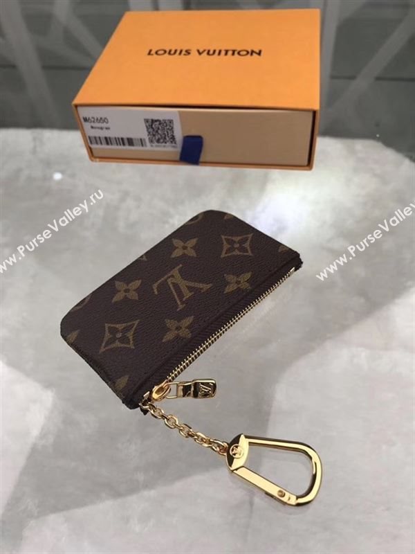 replica Louis Vuitton LV Key and Coin Pouch Wallet Monogram Purse Bag Brown M62650