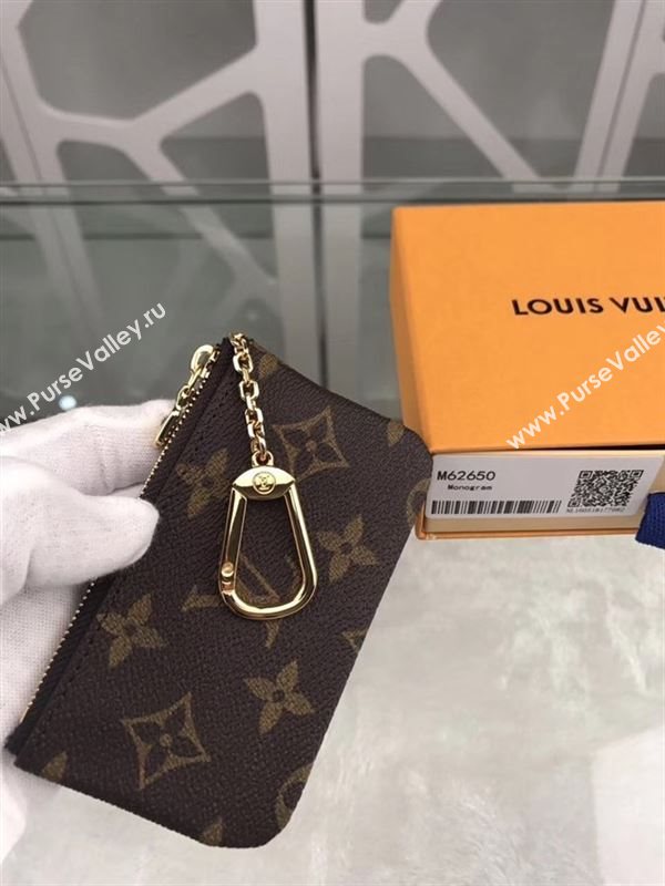 replica Louis Vuitton LV Key and Coin Pouch Wallet Monogram Purse Bag Brown M62650