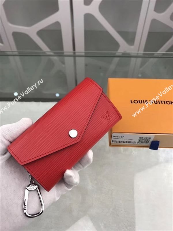 replica Louis Vuitton LV Key Pouch Wallet Epi Leather Purse Bag Red M56247