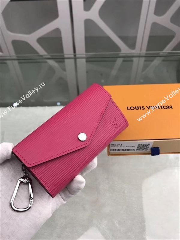 replica Louis Vuitton LV Key Pouch Wallet Epi Leather Purse Bag Rose M56246