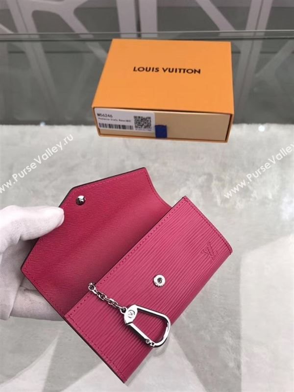 replica Louis Vuitton LV Key Pouch Wallet Epi Leather Purse Bag Rose M56246
