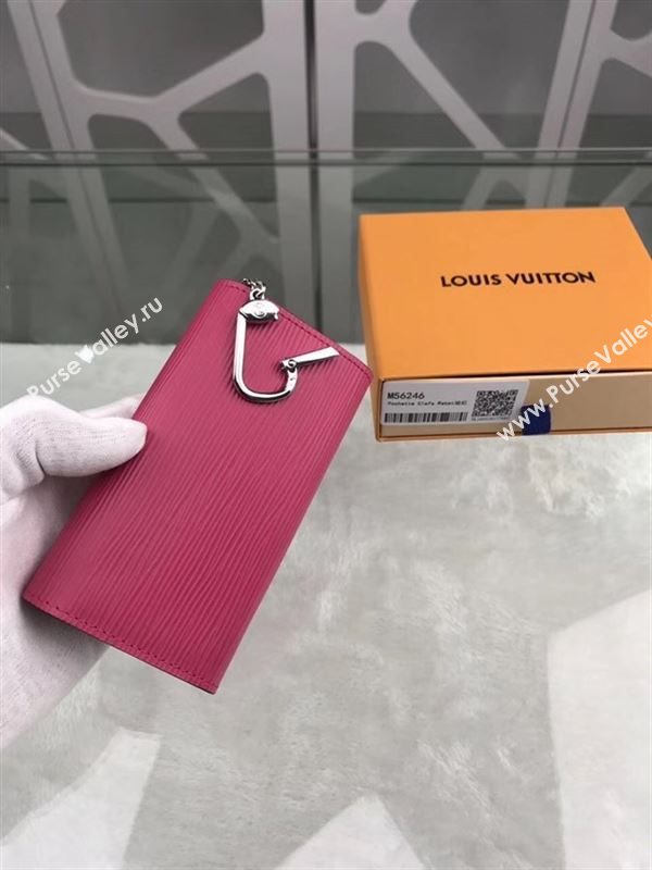 replica Louis Vuitton LV Key Pouch Wallet Epi Leather Purse Bag Rose M56246