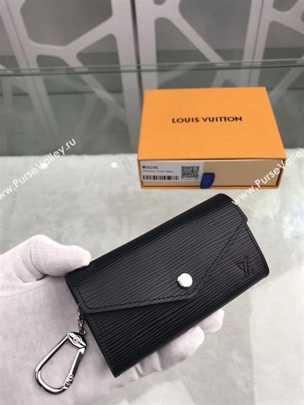 replica Louis Vuitton LV Key Pouch Wallet Epi Leather Purse Bag Black M56245