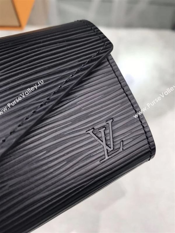 replica Louis Vuitton LV Key Pouch Wallet Epi Leather Purse Bag Black M56245