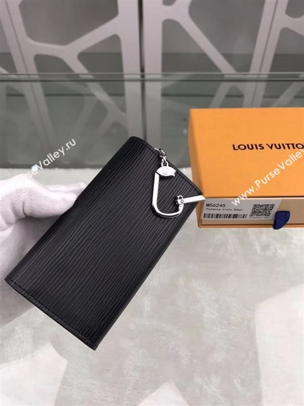 replica Louis Vuitton LV Key Pouch Wallet Epi Leather Purse Bag Black M56245