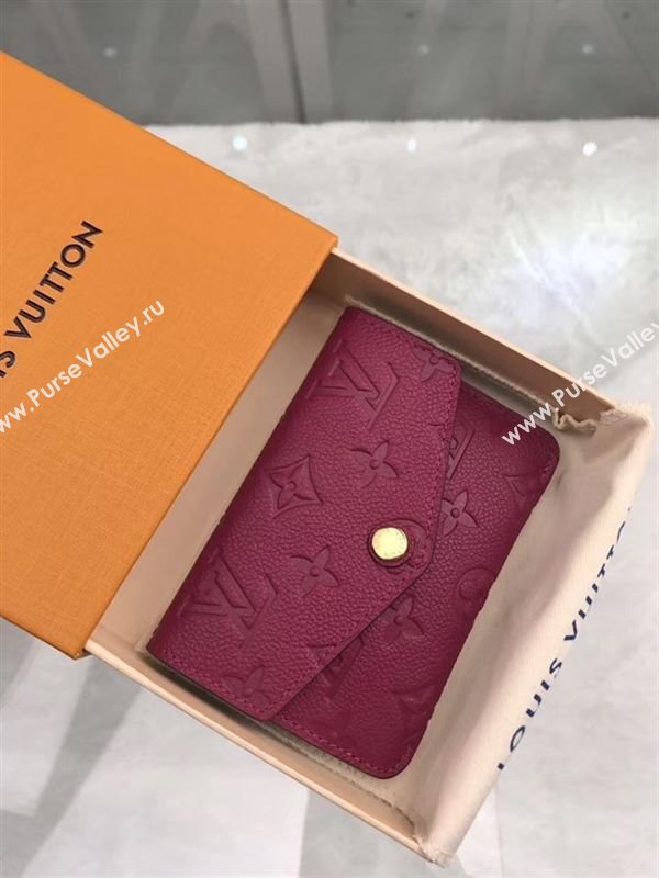 replica Louis Vuitton LV Monogram Key Pouch Wallet Real Leather Purse Bag Maroon M61566