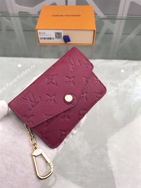 replica Louis Vuitton LV Monogram Key Pouch Wallet Real Leather Purse Bag Maroon M61566