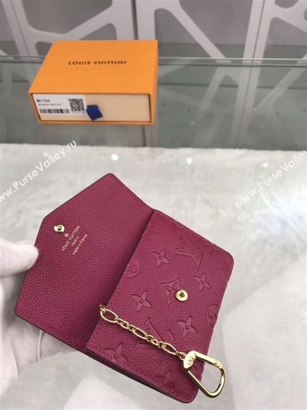 replica Louis Vuitton LV Monogram Key Pouch Wallet Real Leather Purse Bag Maroon M61566