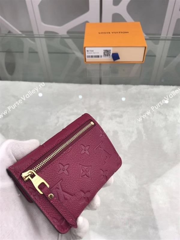 replica Louis Vuitton LV Monogram Key Pouch Wallet Real Leather Purse Bag Maroon M61566