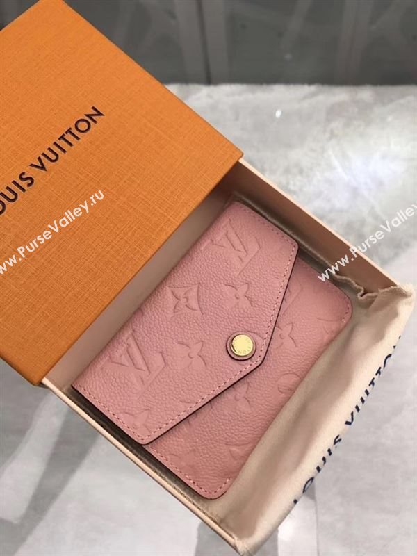 replica Louis Vuitton LV Monogram Key Pouch Wallet Real Leather Purse Bag Pink M61247