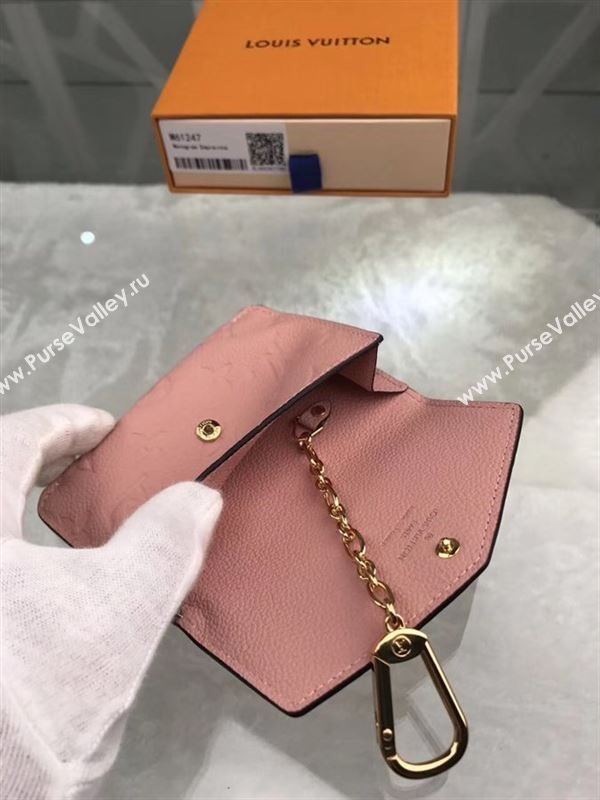 replica Louis Vuitton LV Monogram Key Pouch Wallet Real Leather Purse Bag Pink M61247