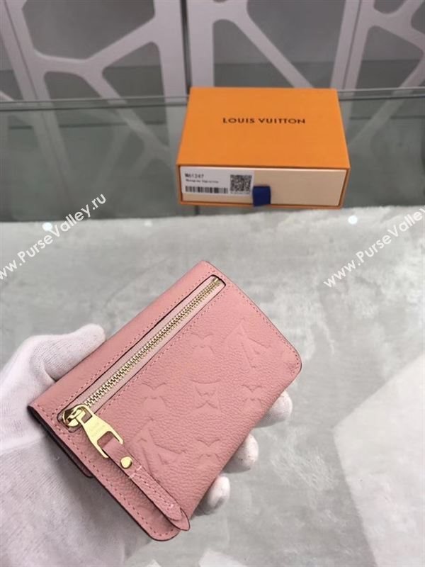 replica Louis Vuitton LV Monogram Key Pouch Wallet Real Leather Purse Bag Pink M61247