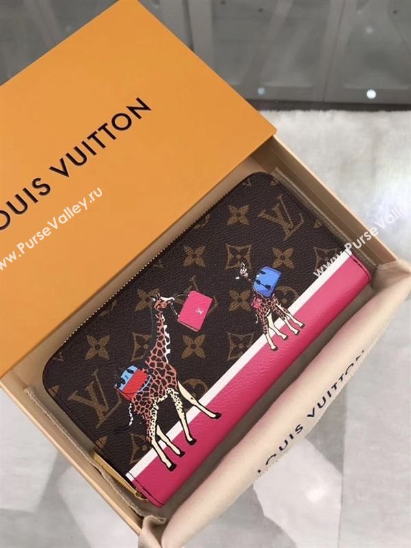 replica Louis Vuitton LV Monogram Zippy Wallet Giraffe Purse Bag Brown M62085