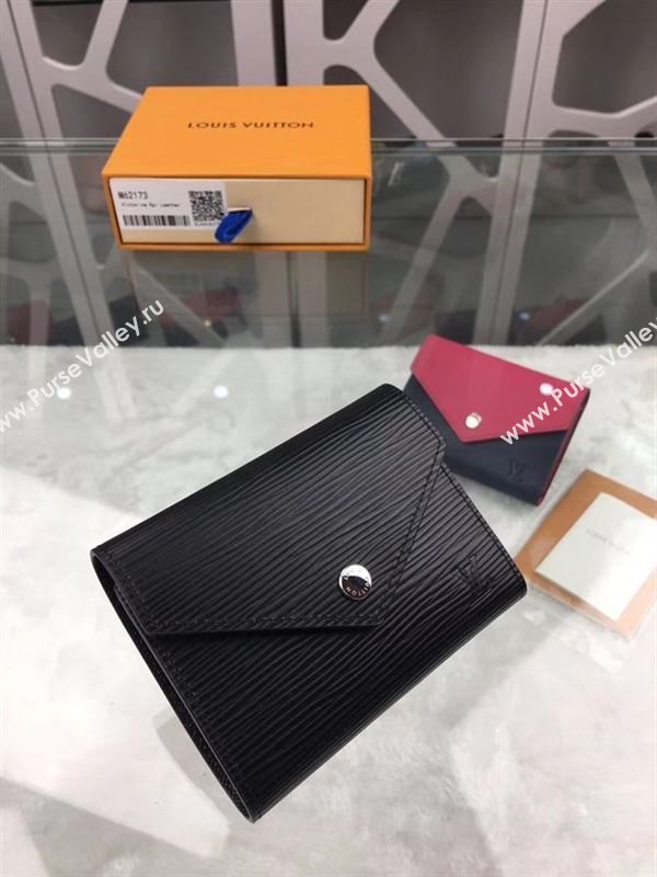 replica Louis Vuitton LV Victorine Epi Leather Wallet Purse Bag Black M62173