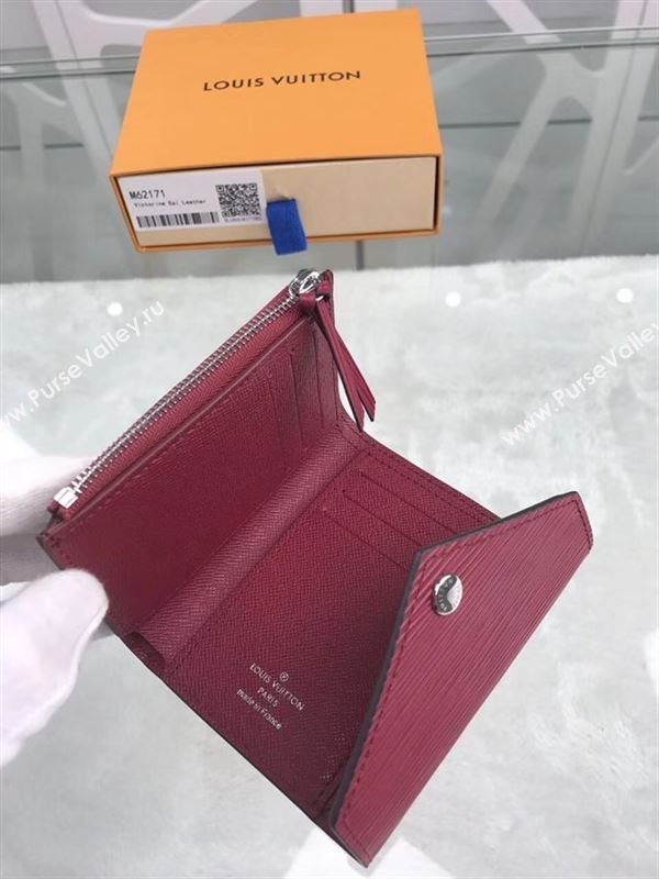 replica Louis Vuitton LV Victorine Epi Leather Wallet Purse Bag Maroon M62171