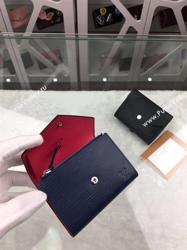 replica Louis Vuitton LV Victorine Epi Leather Wallet Purse Bag Navy and Pink M62204