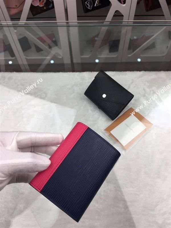 replica Louis Vuitton LV Victorine Epi Leather Wallet Purse Bag Navy and Pink M62204