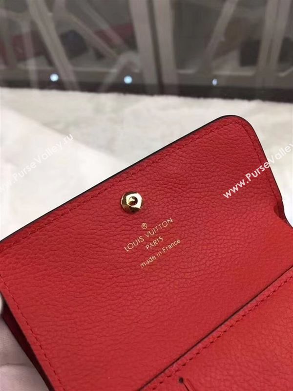 replica Louis Vuitton LV Pont-Neuf Compact Wallet Cowhide Leather Purse Bag Red M62185