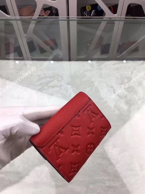 replica Louis Vuitton LV Pont-Neuf Compact Wallet Cowhide Leather Purse Bag Red M62185