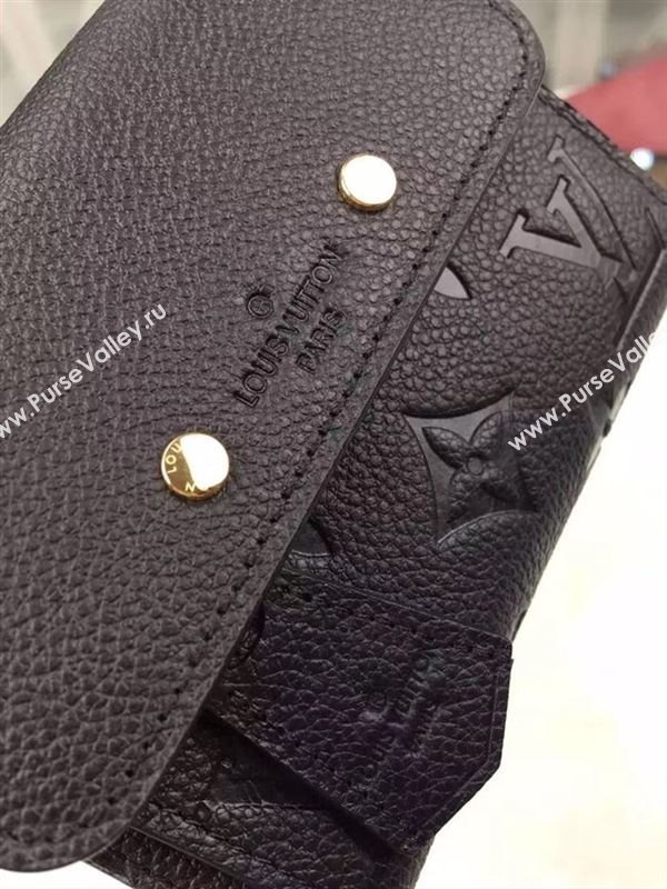 replica Louis Vuitton LV Pont-Neuf Compact Wallet Cowhide Leather Purse Bag Black M62184