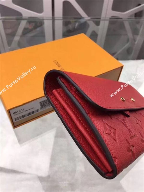 replica Louis Vuitton LV Pont-Neuf Wallet Monogram Cowhide Leather Purse Bag Red M61831