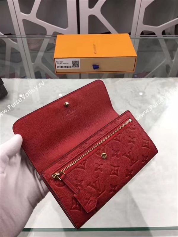 replica Louis Vuitton LV Pont-Neuf Wallet Monogram Cowhide Leather Purse Bag Red M61831