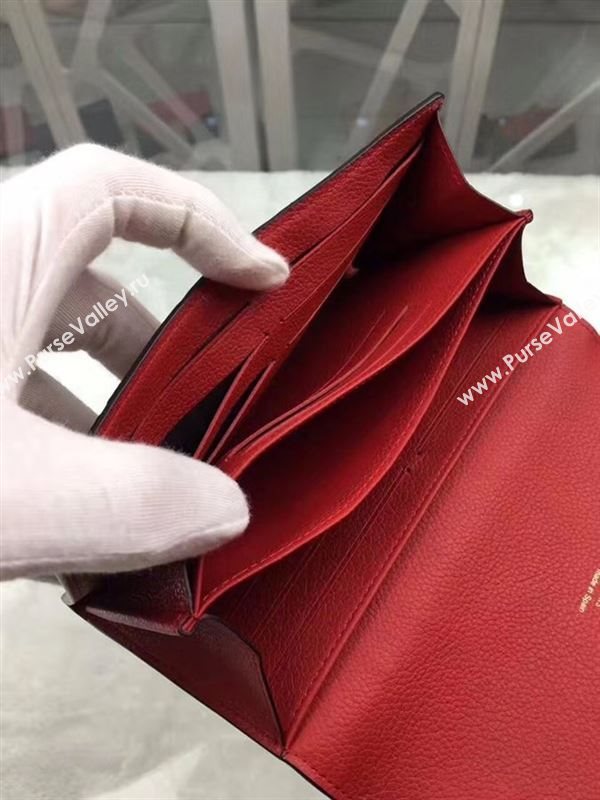 replica Louis Vuitton LV Pont-Neuf Wallet Monogram Cowhide Leather Purse Bag Red M61831