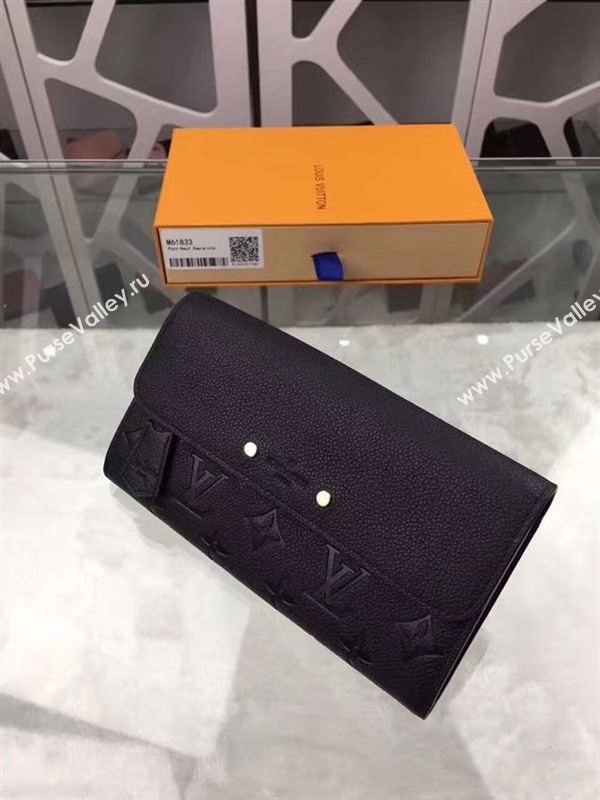 replica Louis Vuitton LV Pont-Neuf Wallet Monogram Cowhide Leather Purse Bag Black M61833