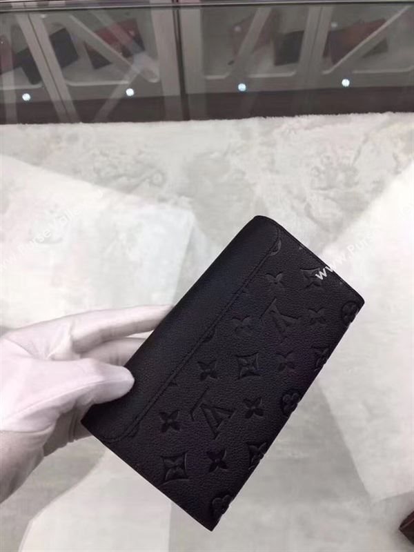 replica Louis Vuitton LV Pont-Neuf Wallet Monogram Cowhide Leather Purse Bag Black M61833