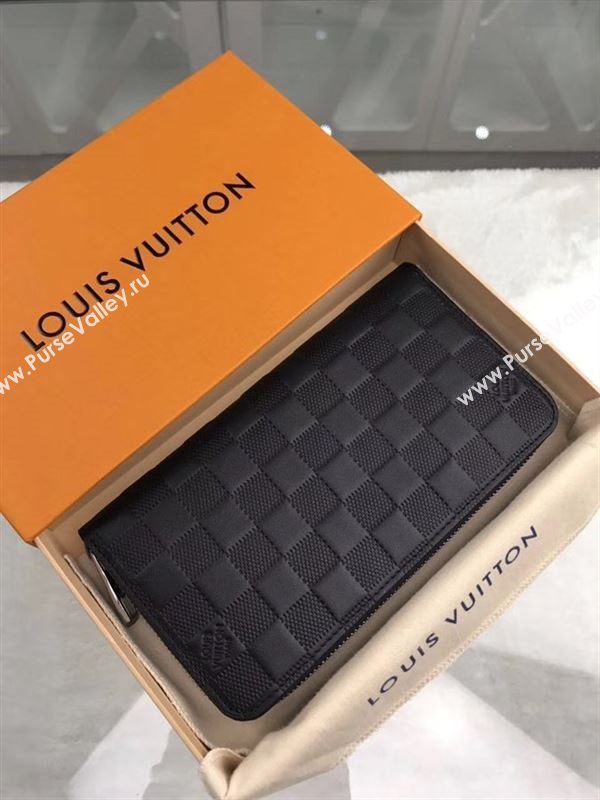replica Louis Vuitton LV Zippy Wallet Damier Infini Leather Purse Bag Black N60015