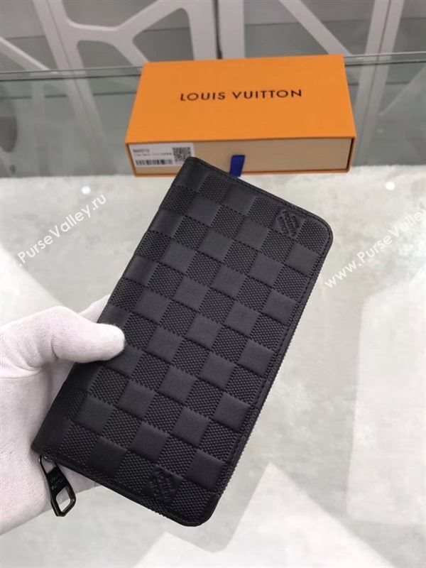 replica Louis Vuitton LV Zippy Wallet Damier Infini Leather Purse Bag Black N60015