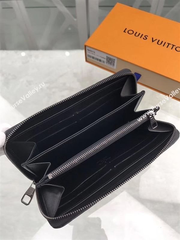 replica Louis Vuitton LV Zippy Wallet Damier Infini Leather Purse Bag Black N60015