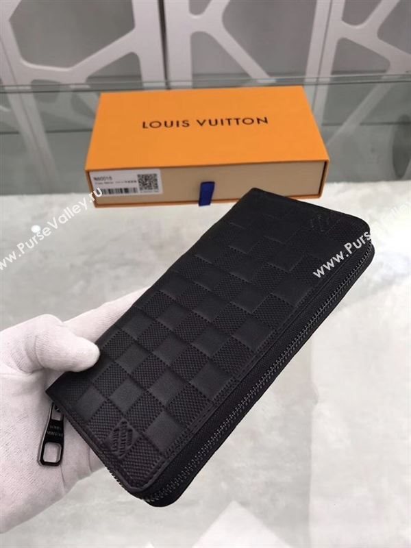 replica Louis Vuitton LV Zippy Wallet Damier Infini Leather Purse Bag Black N60015