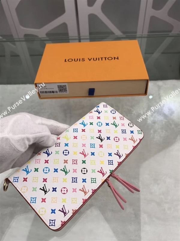 replica Louis Vuitton LV Double Zippy Wallet Monogram Purse Bag White M93751