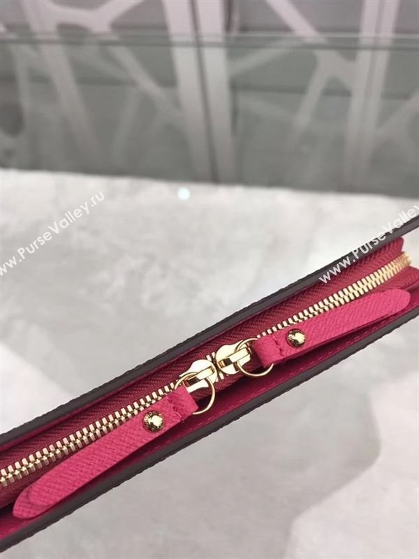 replica Louis Vuitton LV Monogram Double Zippy Wallet Purse Bag Rose M66701