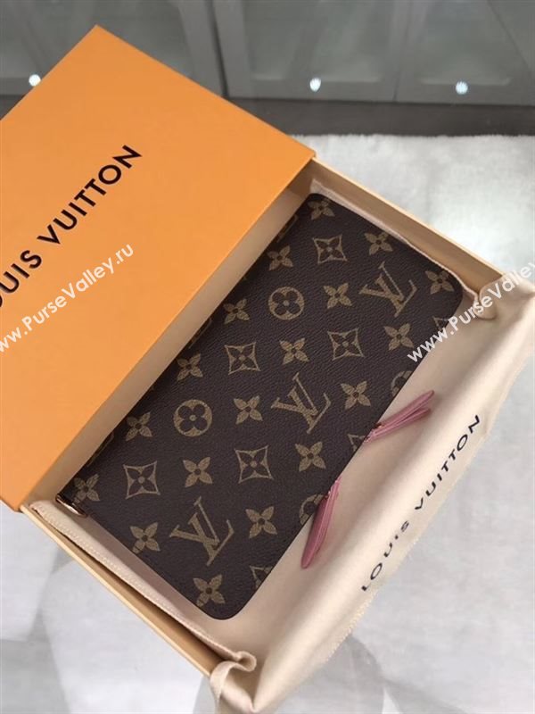 replica Louis Vuitton LV Monogram Double Zippy Wallet Purse Bag Pink M66567