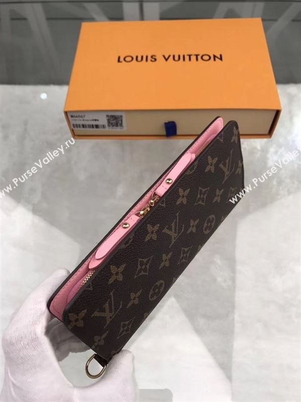 replica Louis Vuitton LV Monogram Double Zippy Wallet Purse Bag Pink M66567