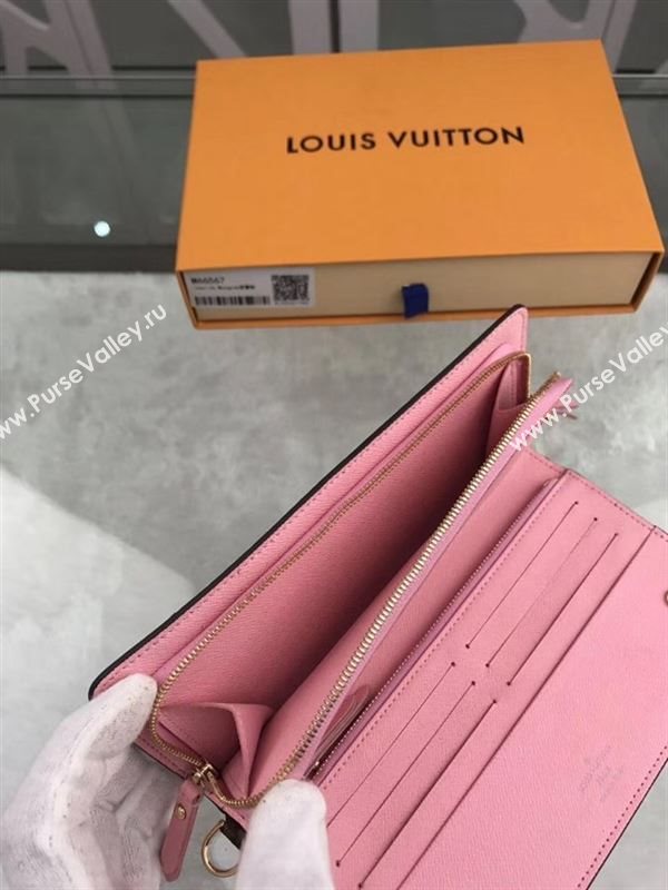 replica Louis Vuitton LV Monogram Double Zippy Wallet Purse Bag Pink M66567