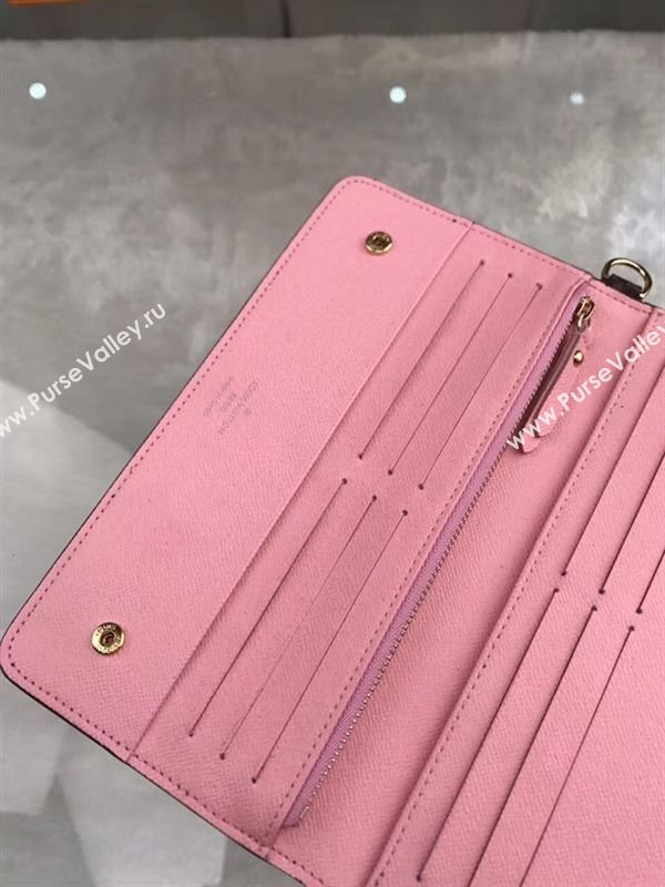 replica Louis Vuitton LV Monogram Double Zippy Wallet Purse Bag Pink M66567