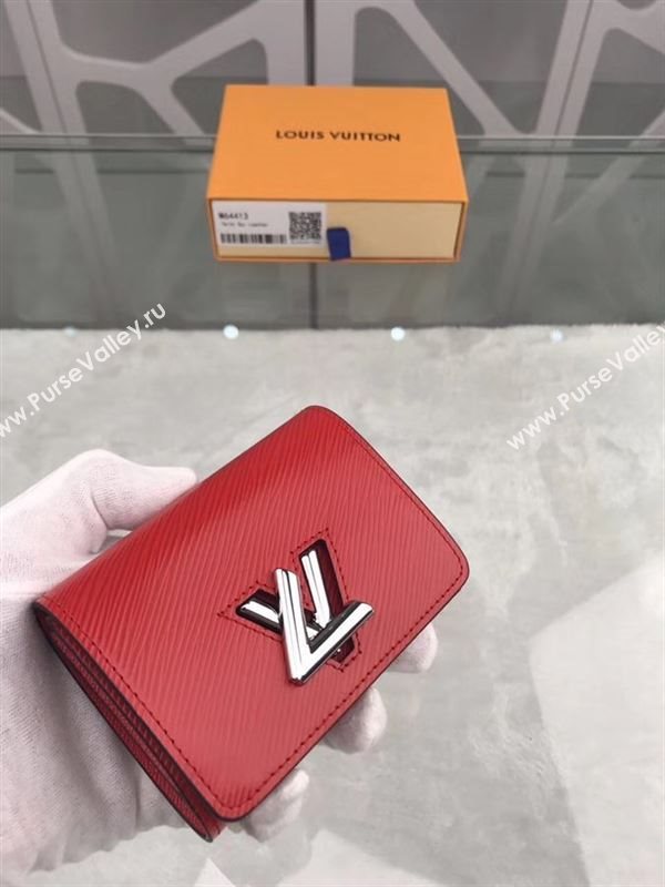 replica Louis Vuitton LV Twist Compact Wallet Epi Leather Purse Bag Red M64413
