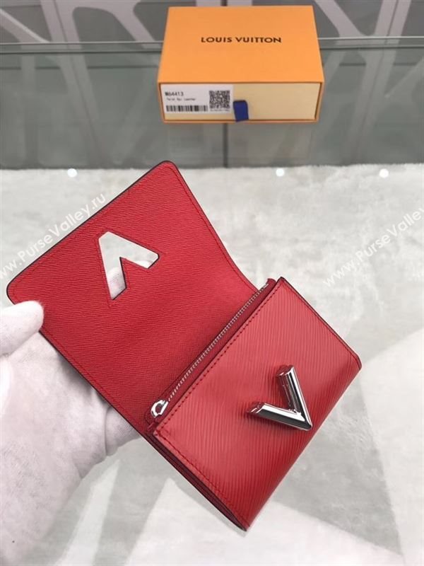 replica Louis Vuitton LV Twist Compact Wallet Epi Leather Purse Bag Red M64413