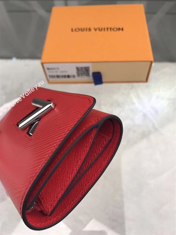 replica Louis Vuitton LV Twist Compact Wallet Epi Leather Purse Bag Red M64413