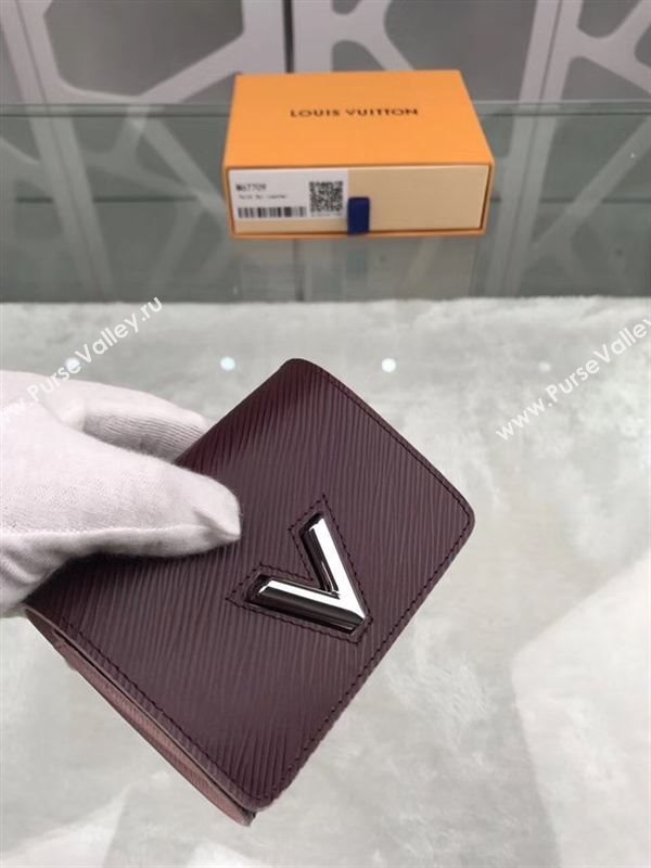 replica Louis Vuitton LV Twist Compact Wallet Epi Leather Purse Bag Wine M67709