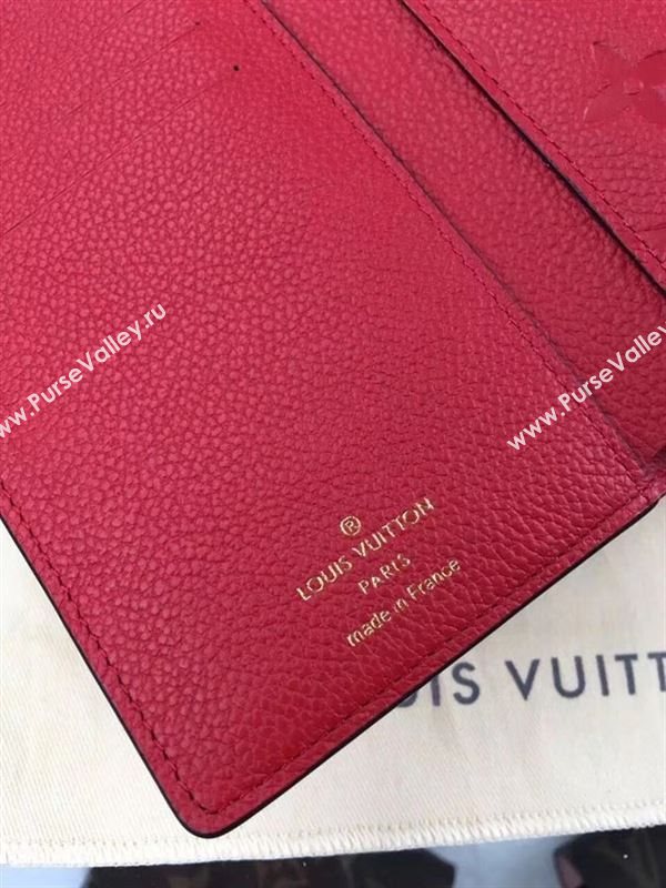 replica Louis Vuitton LV Monogram Real Leather Short Snap Wallet Purse Bag M60735 Red