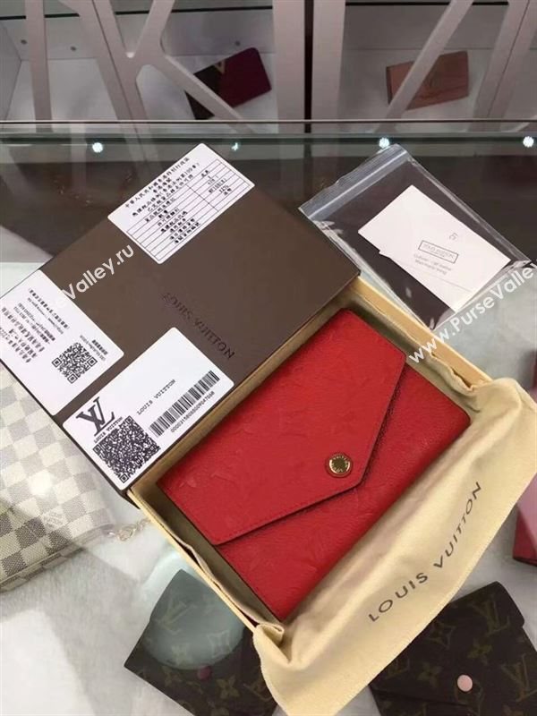 replica Louis Vuitton LV Monogram Real Leather Short Snap Wallet Purse Bag M60735 Red