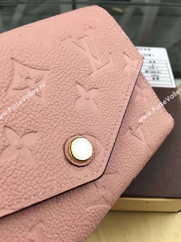 replica Louis Vuitton LV Monogram Real Leather Short Snap Wallet Purse Bag M60568 Pink