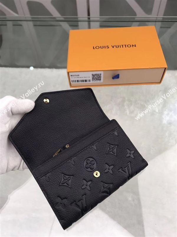 replica Louis Vuitton LV Monogram Real Leather Short Snap Wallet Purse Bag M60568 Black