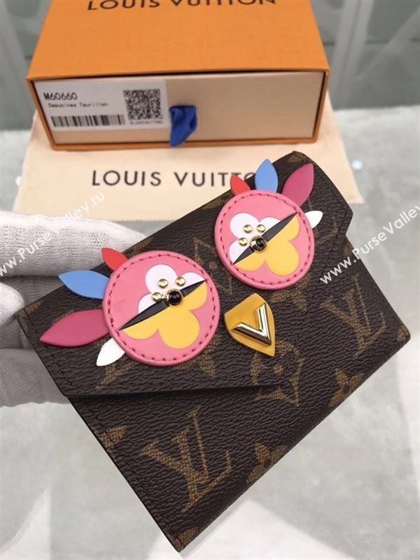 replica Louis Vuitton LV Victorine Love Birds Wallet Monogram Purse Bag M60660 Rose